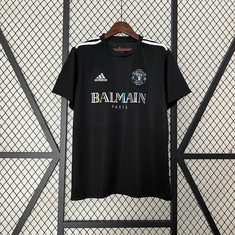 MANCHESTER UNITED EDIÇÃO LIMITADA BALMAIN PARIS PRETO 24/25 MASCULINO 